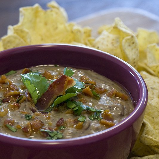 Black Bean and Bacon Hummus — homemade recipe photo